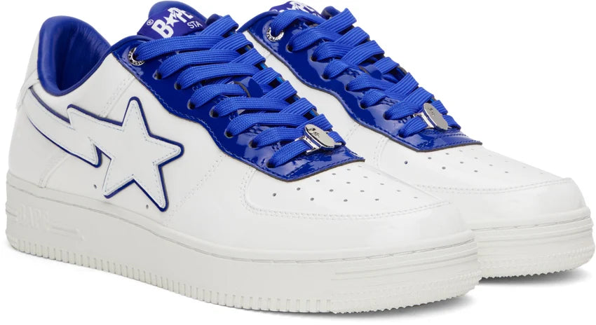 A Bathing Ape Bape Sta  "Patent Leather White Blue"