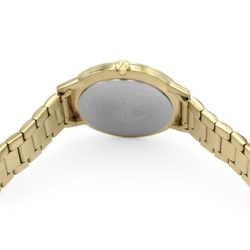 Armani Exchange Cayde AX2707 Men's Analog Watch – Gold Dial with Coordinated Gold Stainless Steel Strap