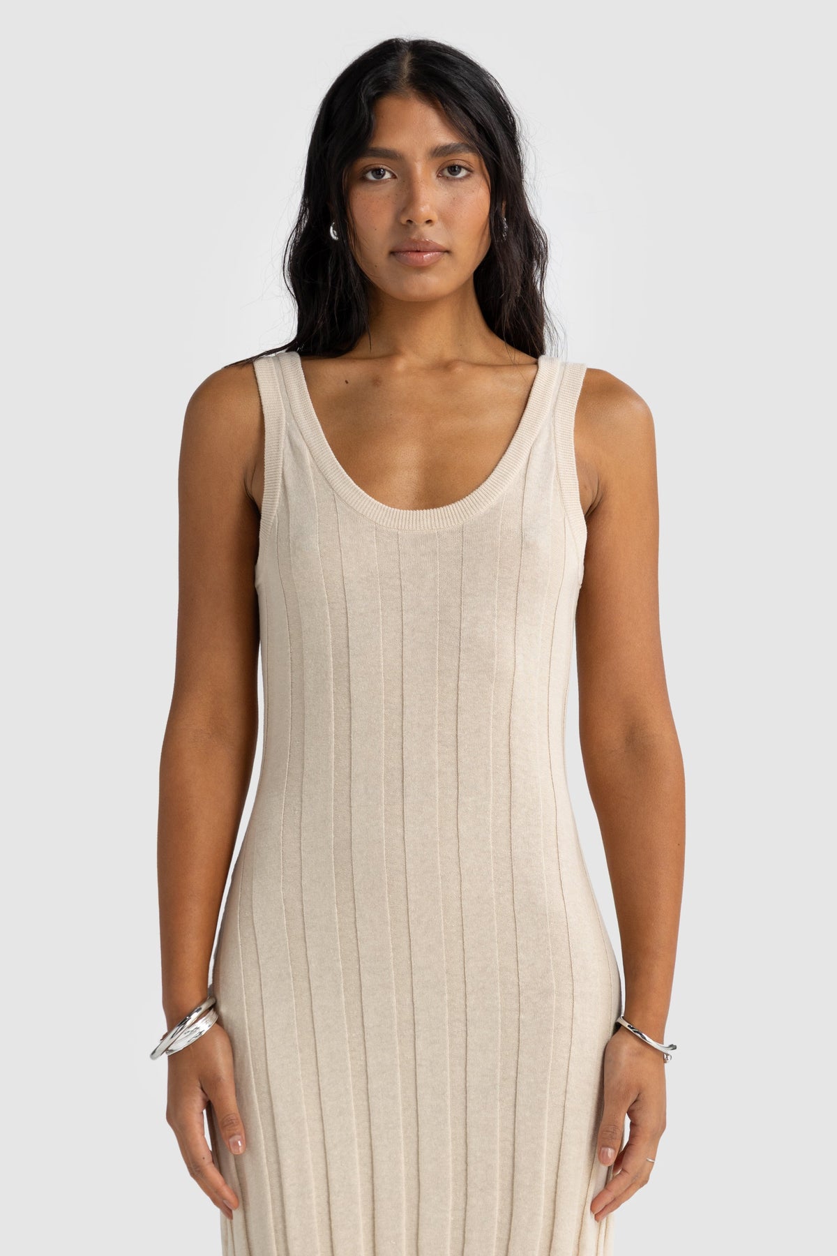 Amara Full Length Knit Dress Oat