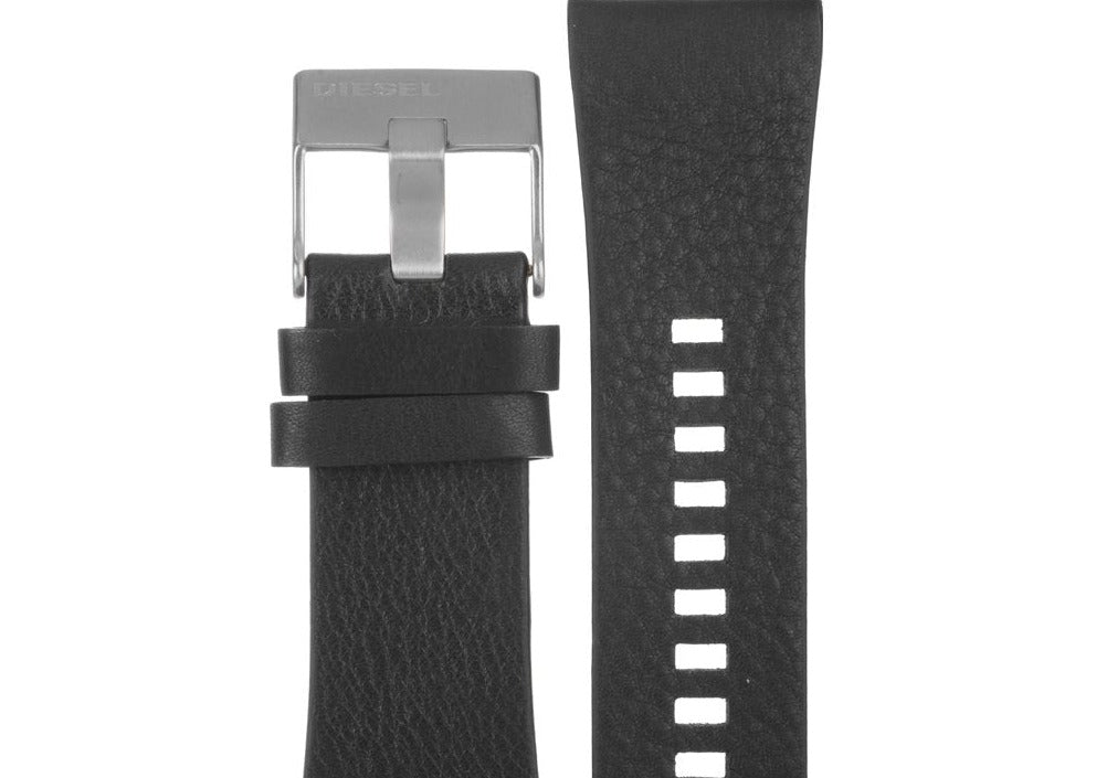 Diesel DZ7377 Uber Chief Two-Hand Men's Watch – Black Dial & Black Leather Strap