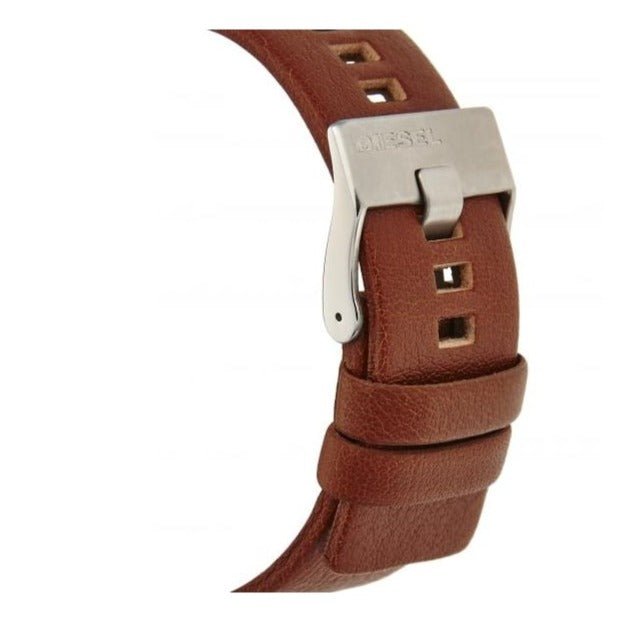 Diesel DZ7264 SBA Dual Time Men's Watch – Black Dial & Brown Leather Strap